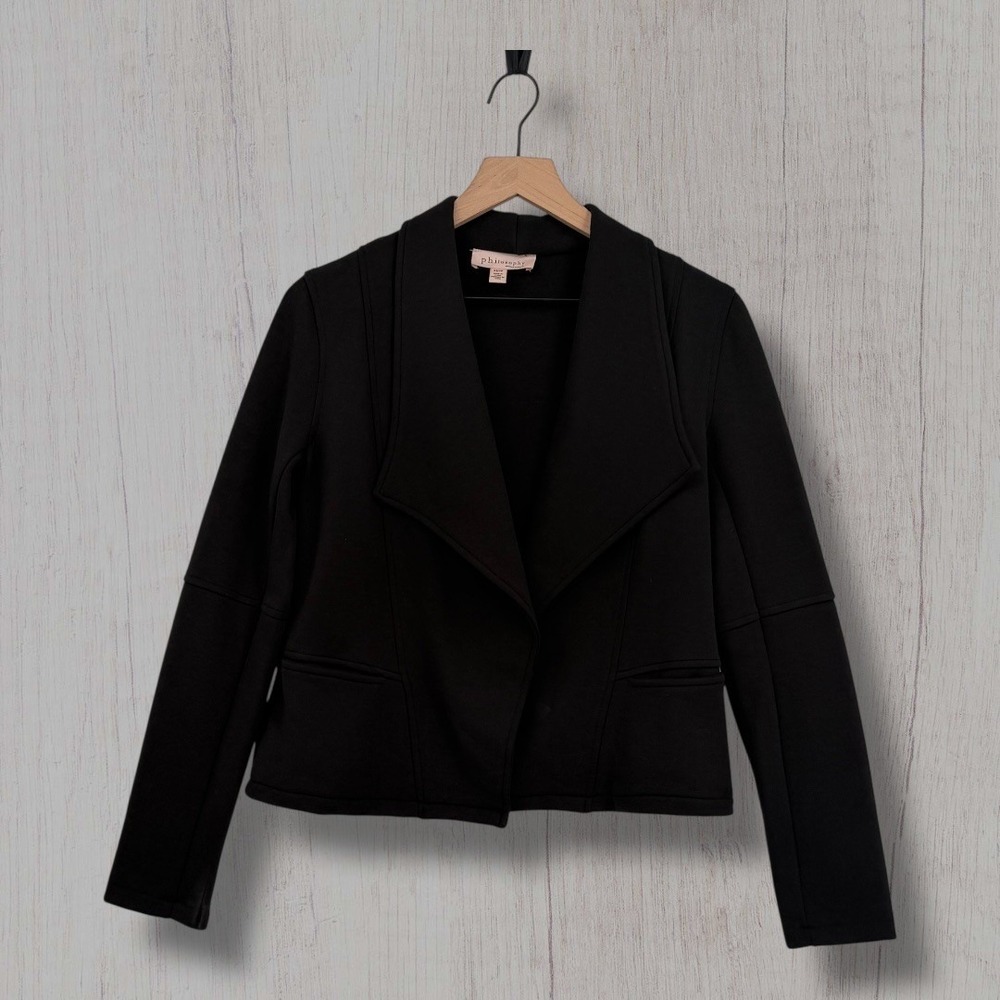 Philosophy Republic Clothing Black Open Front Blazer Jacket‎ XS
